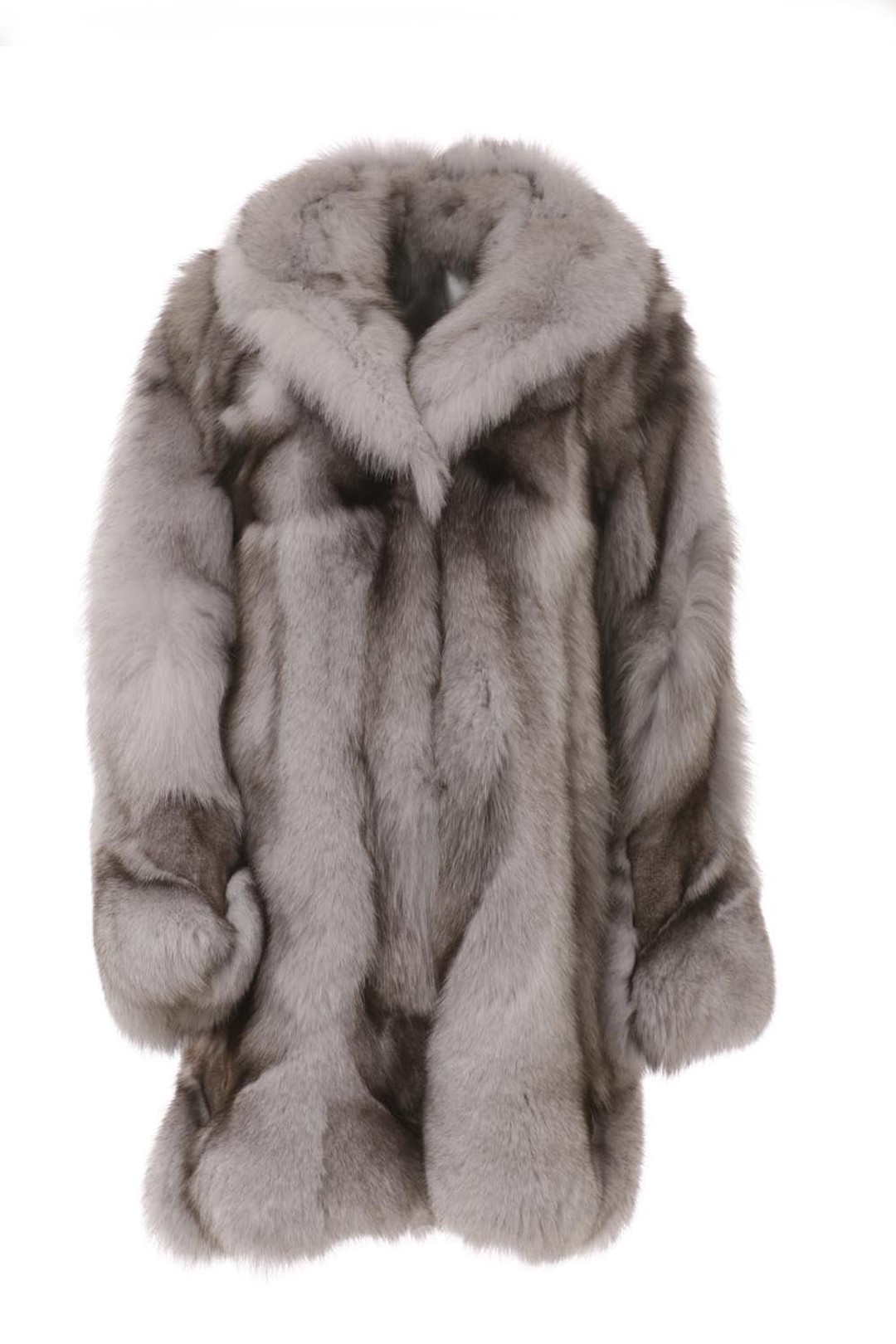 White fox fiur coat blue fox made of halfskins White fox fiur coat blue fox made of halfskins