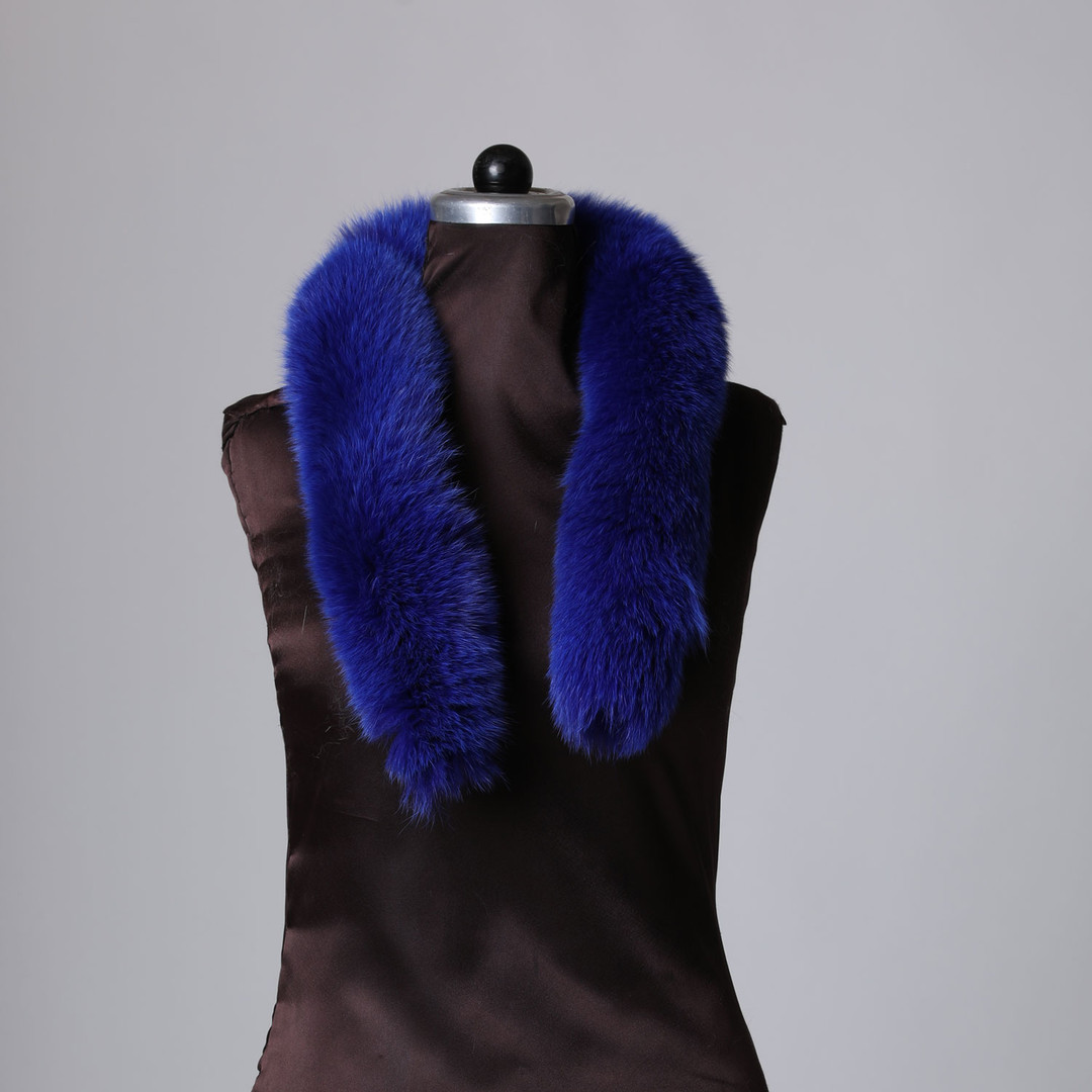 Ocean Blue Fox Fur Trim