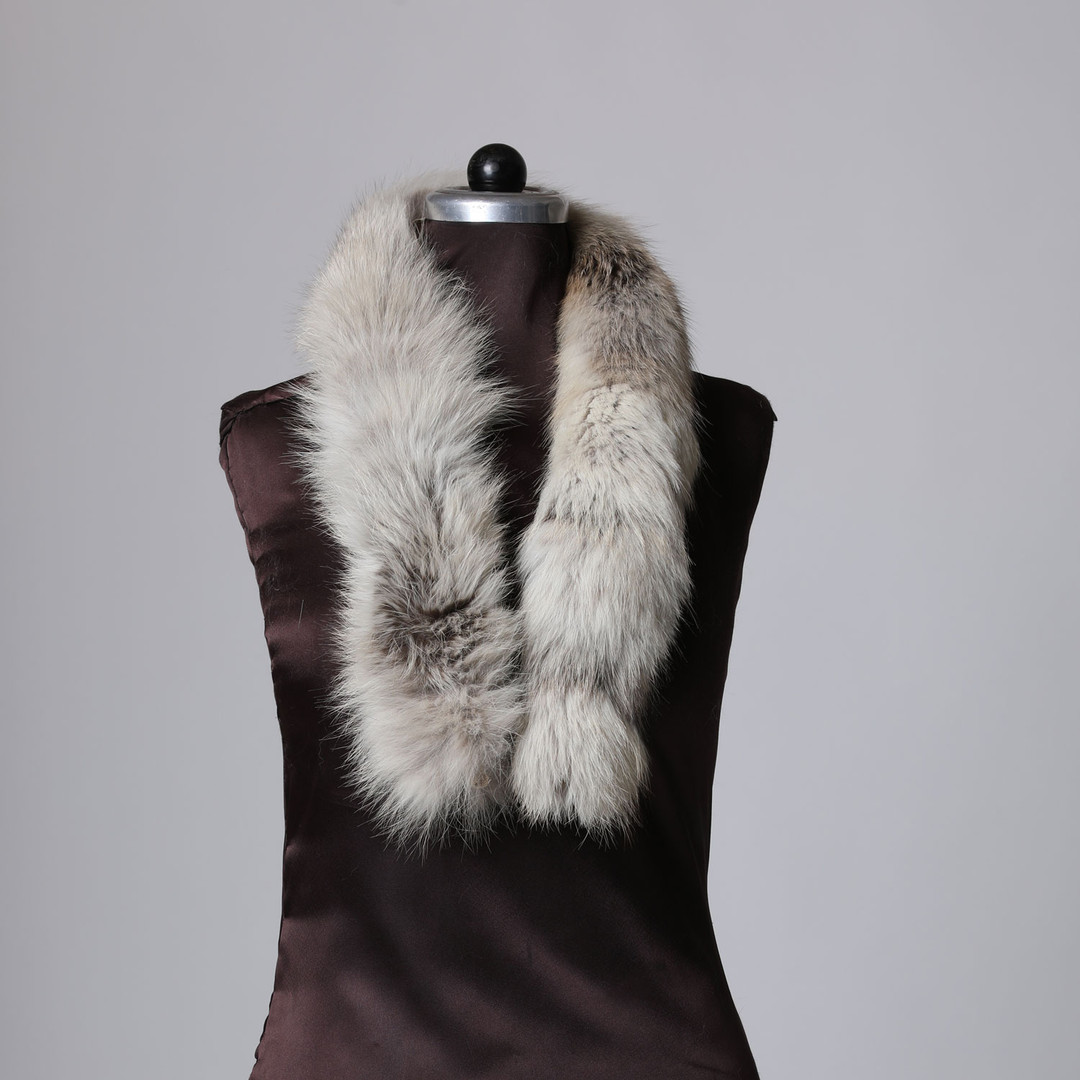 Pale Gray Fox Fur Trim