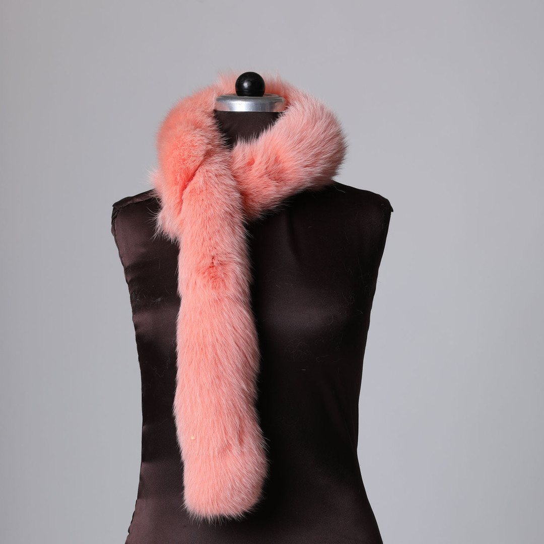 Salmon Pink Fur Trim Dense