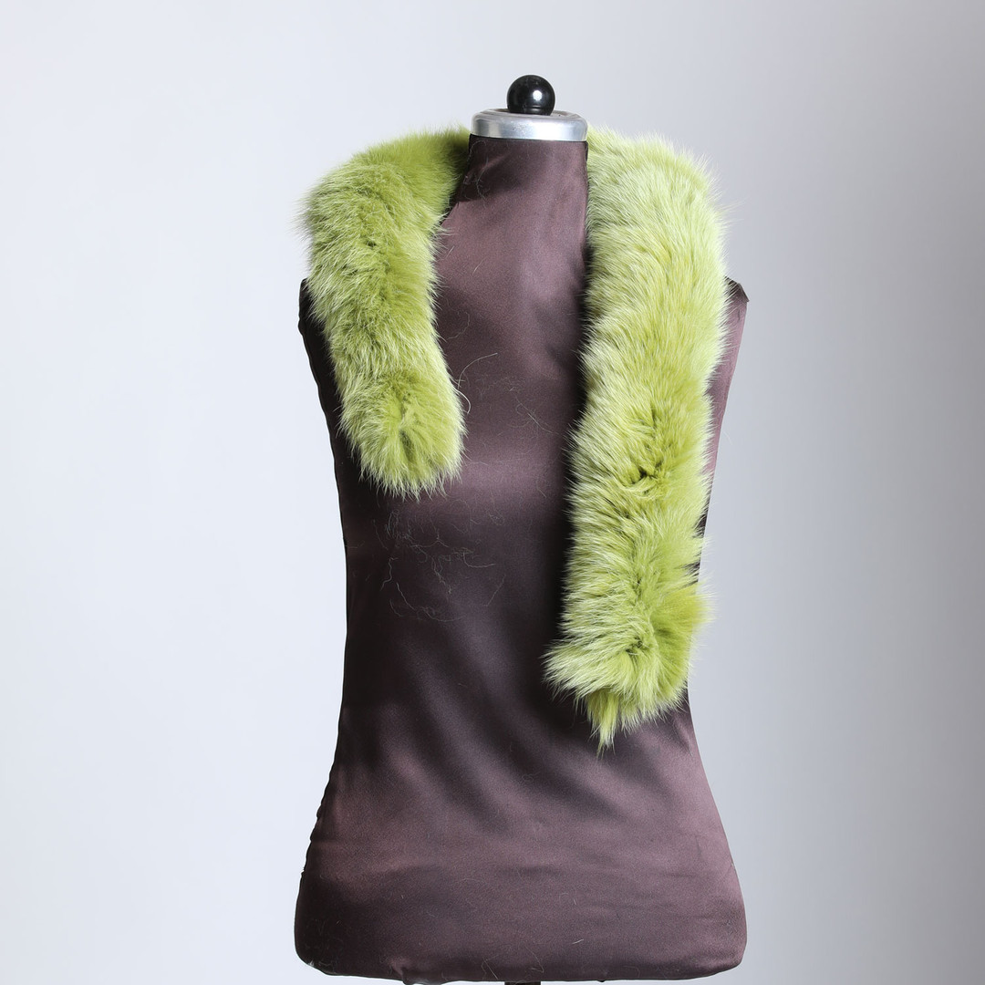 Lime Green Fox Fur Trim