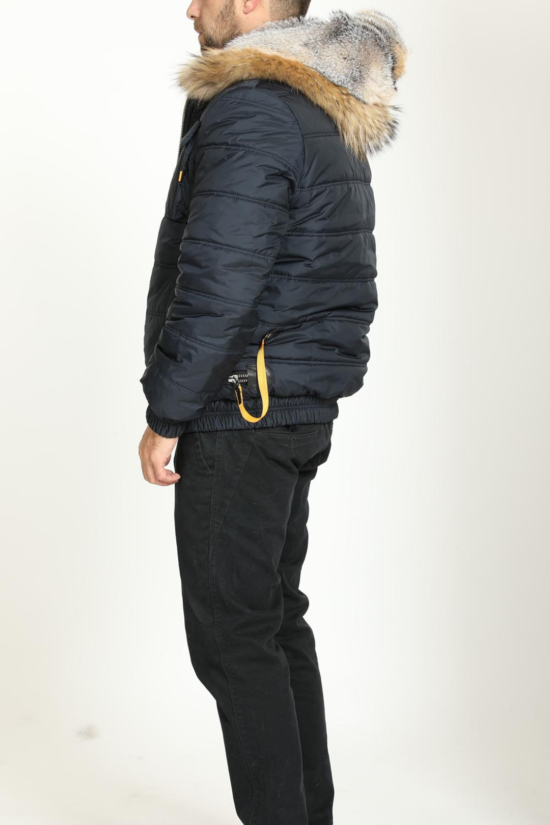 Reversible  Hooded Fox Fur Bomber Jacket Reversible Reversible  Hooded Fox Fur Bomber Jacket Reversible