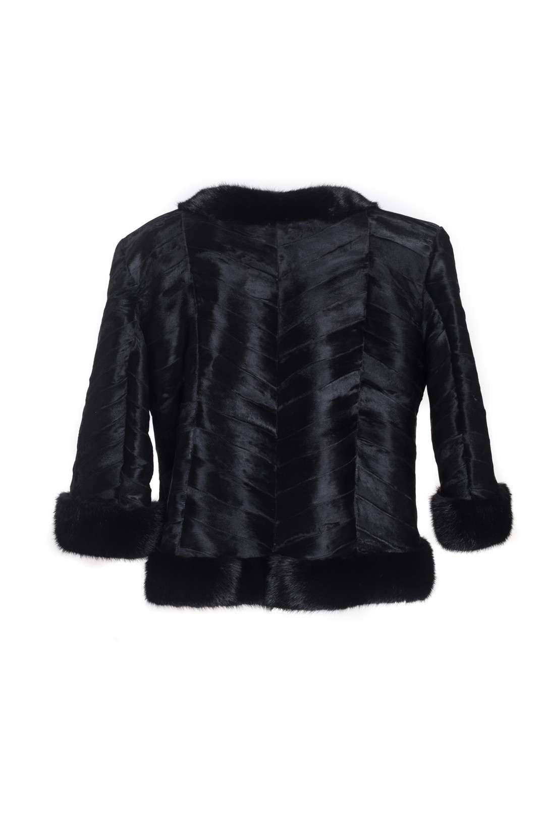 Broadtail Lamb Fur Coat With Mink Cuffs & Hem Broadtail Lamb Fur Coat With Mink Cuffs & Hem