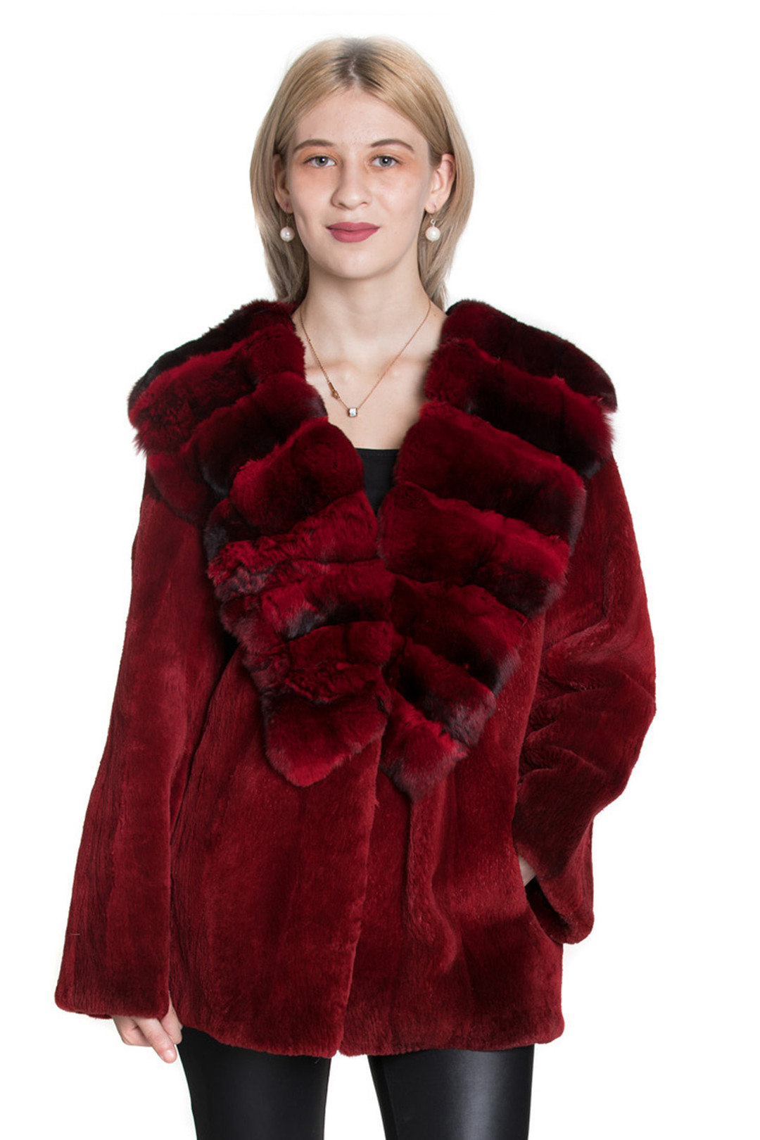 red chinchilla and mink fur jacket red chinchilla and mink fur jacket