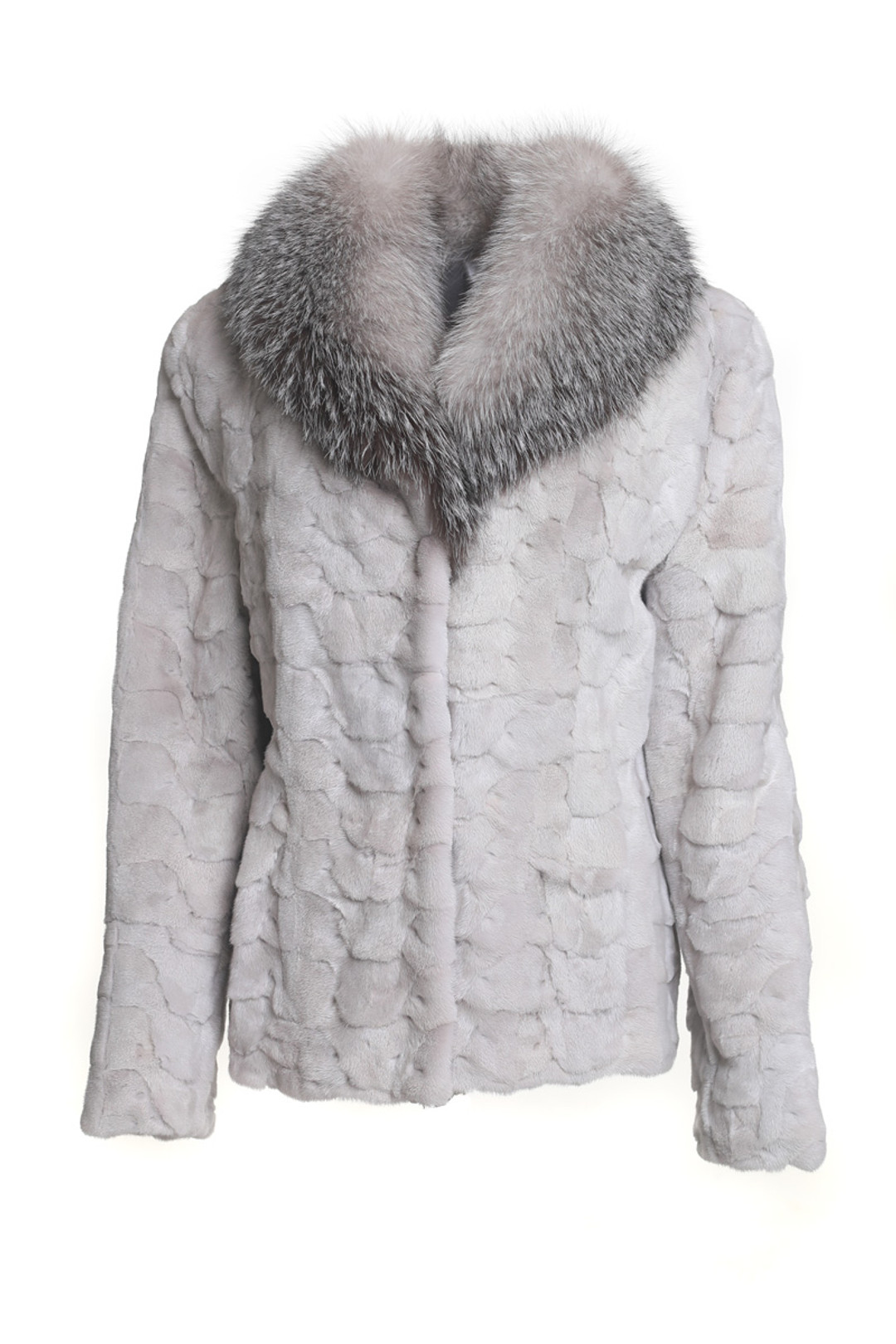 white sectional mink fur coat fit in waist shawl collar silver white sectional mink fur coat fit in waist shawl collar silver