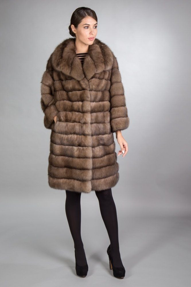 Knee Length Sable Fur Coat Sylvia