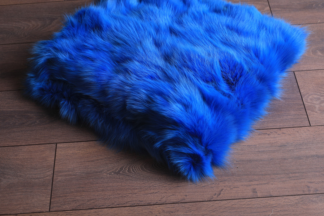 Neon Blue Fox  Fur Fur Blanket Throw Neon Blue Fox  Fur Fur Blanket Throw