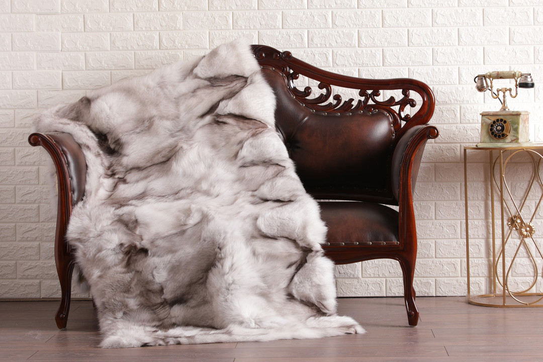 Blue  Fox Fur Fur Blanket Throw Cover Blue  Fox Fur Fur Blanket Throw Cover
