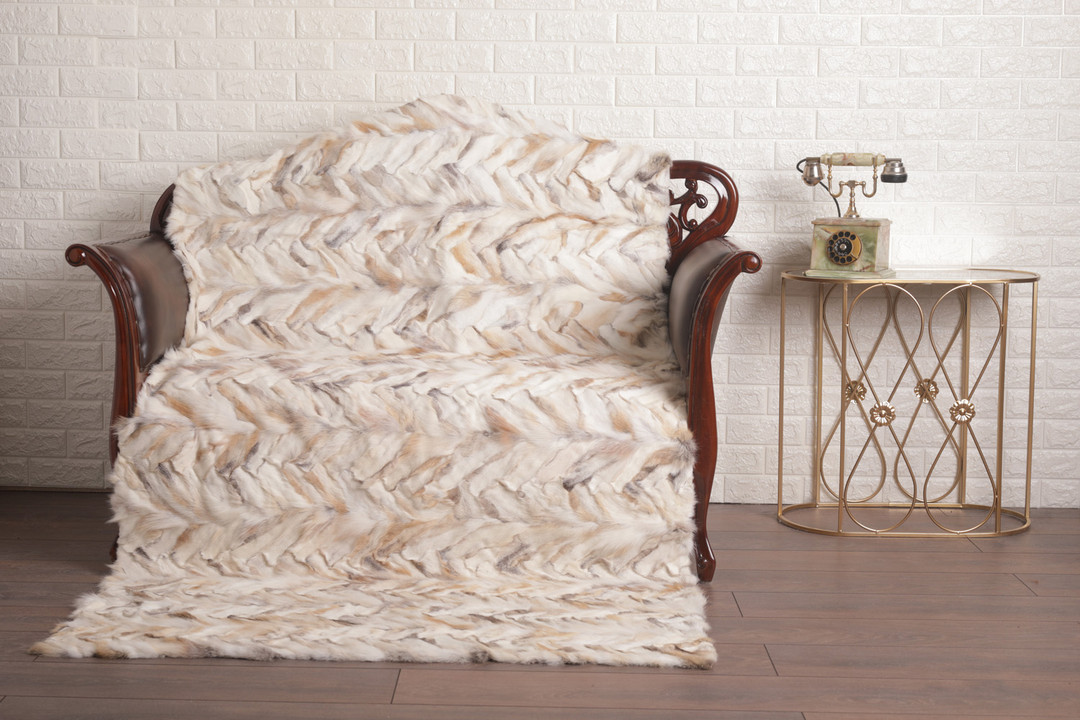 Chevron Red Fox  Fur Fur Blanket Throw Cover Chevron Red Fox  Fur Fur Blanket Throw Cover