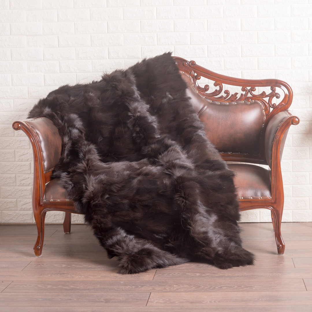 Chocolate Fox  Fur Fur Blanket Throw Cover Chocolate Fox  Fur Fur Blanket Throw Cover