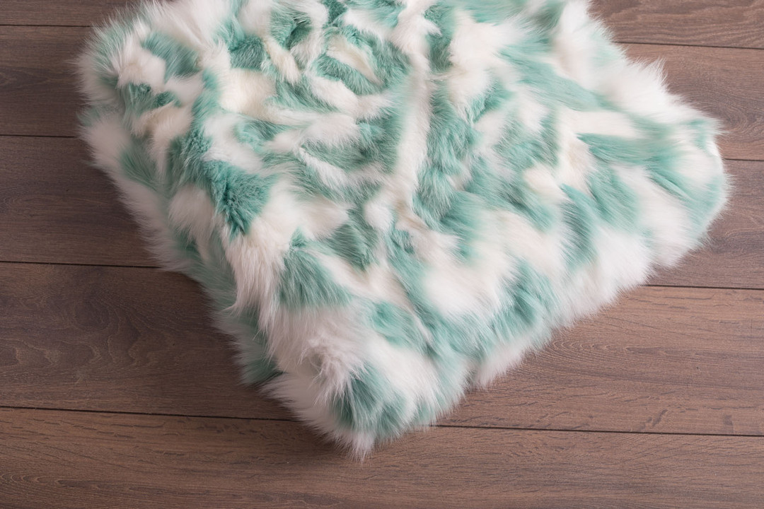 Turquoise  White Fox  Fur Fur Blanket Throw Cover Turquoise  White Fox  Fur Fur Blanket Throw Cover