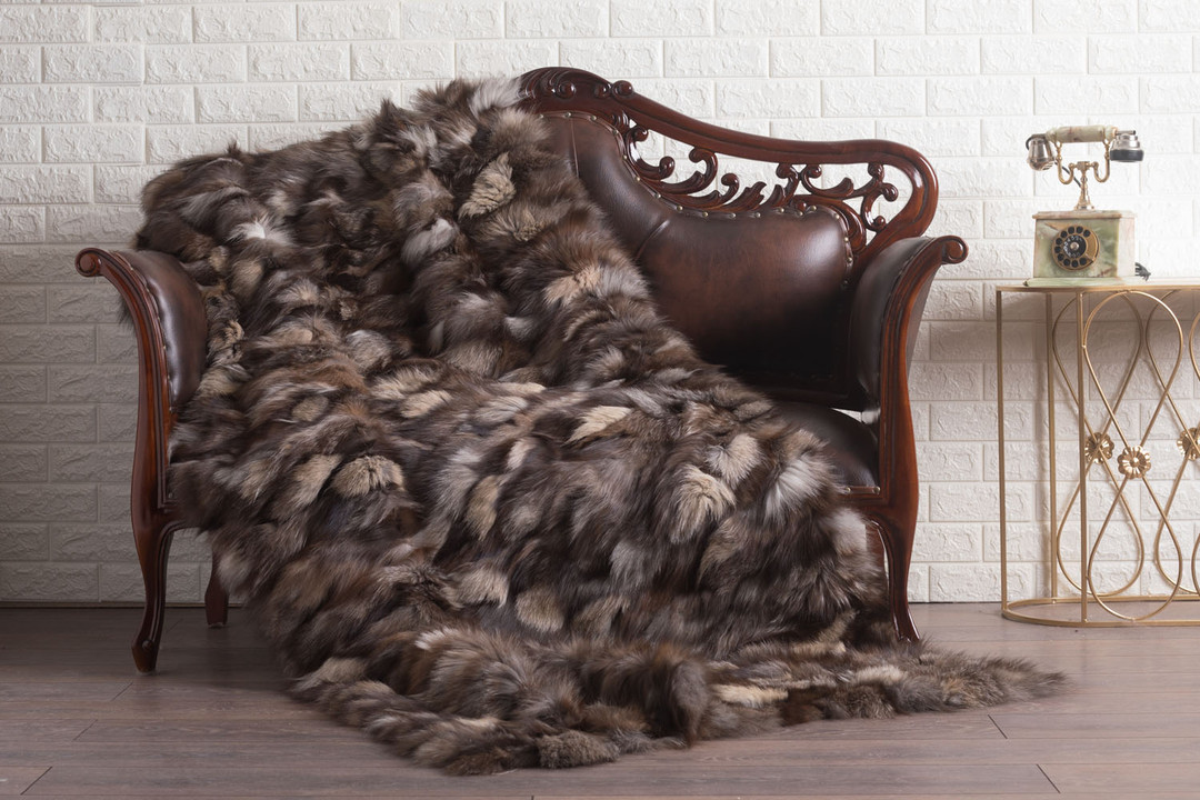 Crystal  Fox  Fur Fur Blanket Throw Cover Crystal  Fox  Fur Fur Blanket Throw Cover