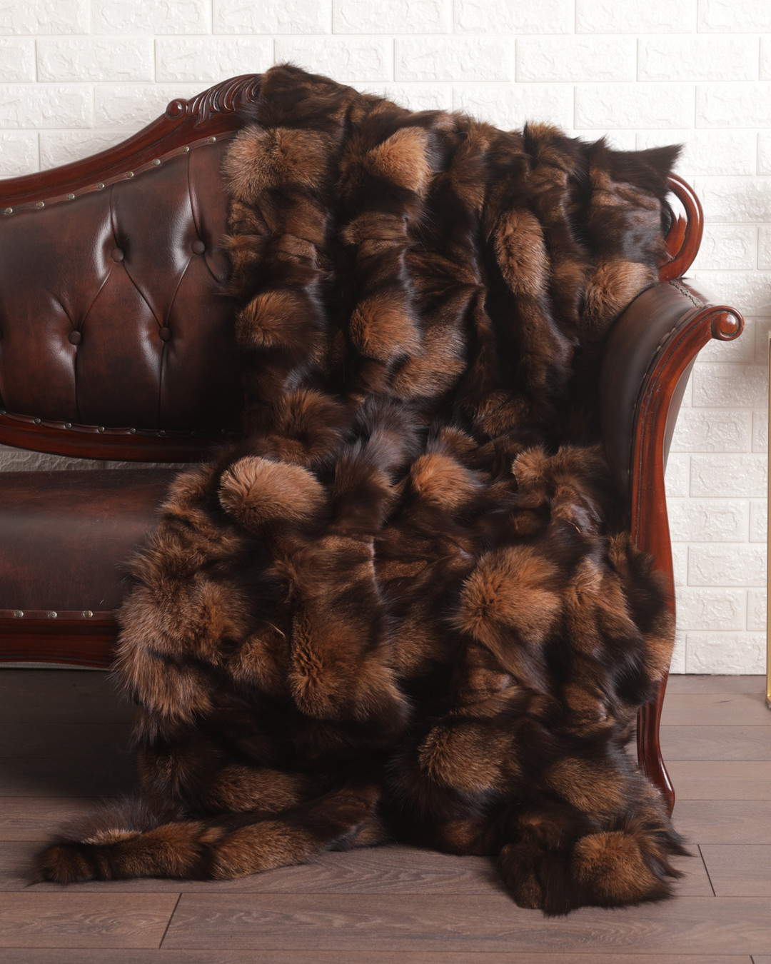 Dual Tone Brown  Fox  Fur Fur Blanket Throw Cover Dual Tone Brown  Fox  Fur Fur Blanket Throw Cover