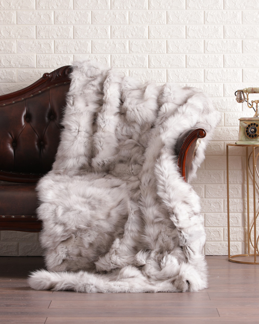 Blue Fox  Fur Fur Blanket Throw Cover hermes Blue Fox  Fur Fur Blanket Throw Cover hermes