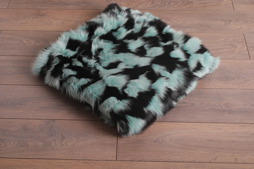 Green And Black Fox  Fur Fur Blanket Throw Cover Green And Black Fox  Fur Fur Blanket Throw Cover
