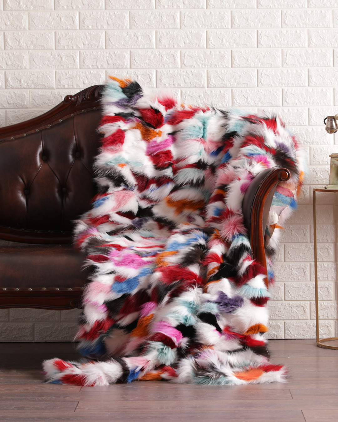 Multicolor  Fox  Fur Fur Blanket Throw Cover Multicolor  Fox  Fur Fur Blanket Throw Cover
