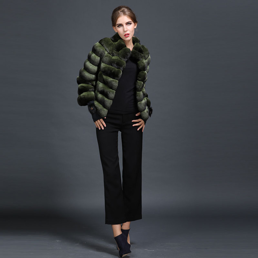 Green Chinchilla Fur Jacket Calypso Green Chinchilla Fur Jacket Calypso