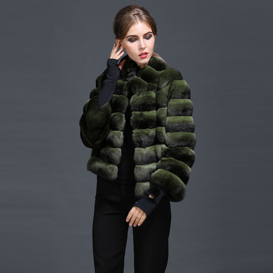 Green Chinchilla Fur Jacket Calypso Green Chinchilla Fur Jacket Calypso