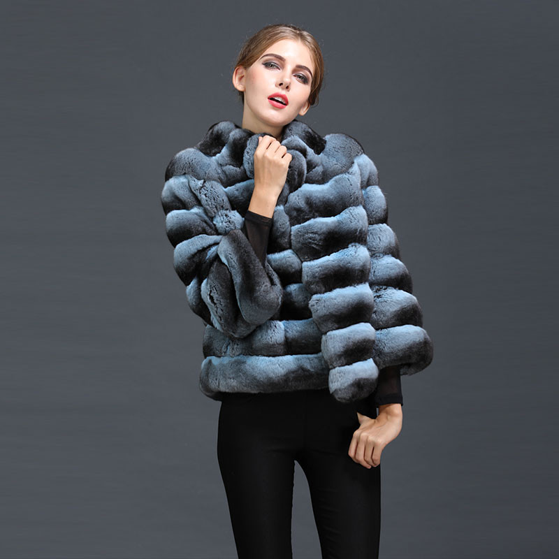 【定価11万円】seya CHISINAU JACKETジャケット ブルーグレー Ice Blue Chinchilla Fur Coat | SKANDINAVIK FUR