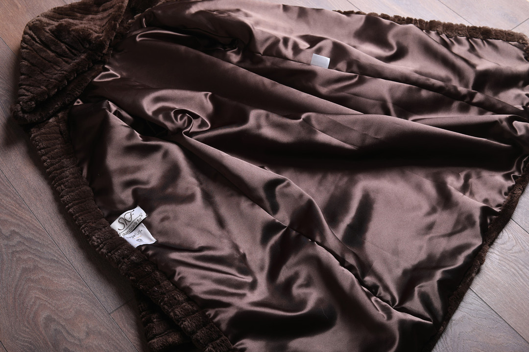Brown Beaver Fur coat sculpted