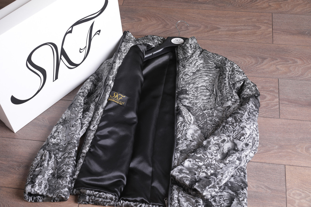 Silver Biker Fur Coat Mens Silver Biker Fur Coat Mens