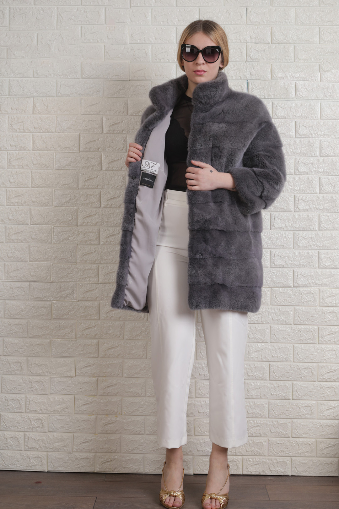 Sapphire  Mink Fur Coat Tyra