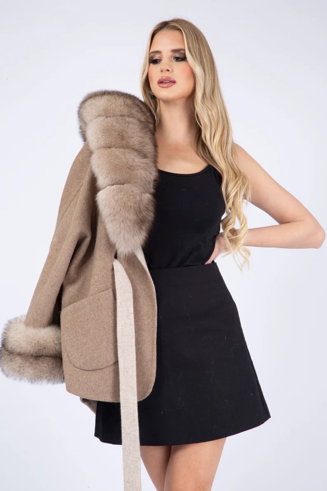 Cashmere Jacket  Fox Trim Angelique Cashmere Jacket  Fox Trim Angelique