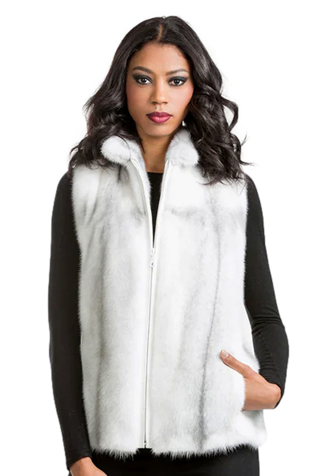 White Mink Fur Vest White Mink Fur Vest