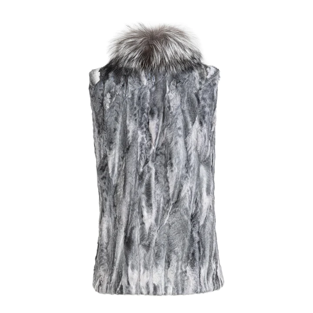 Silver Swakara   Fur Vest Sheila