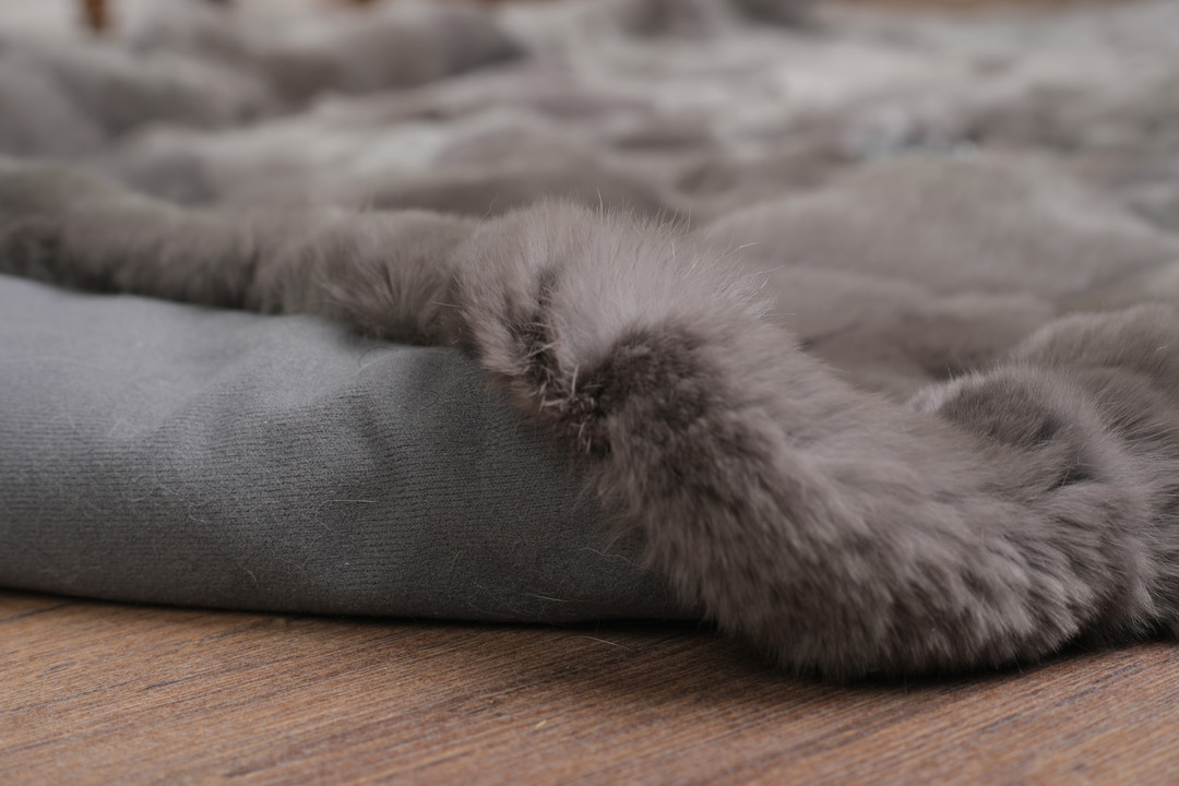 Gray  Rex  Fur Christmas Tree Skirt