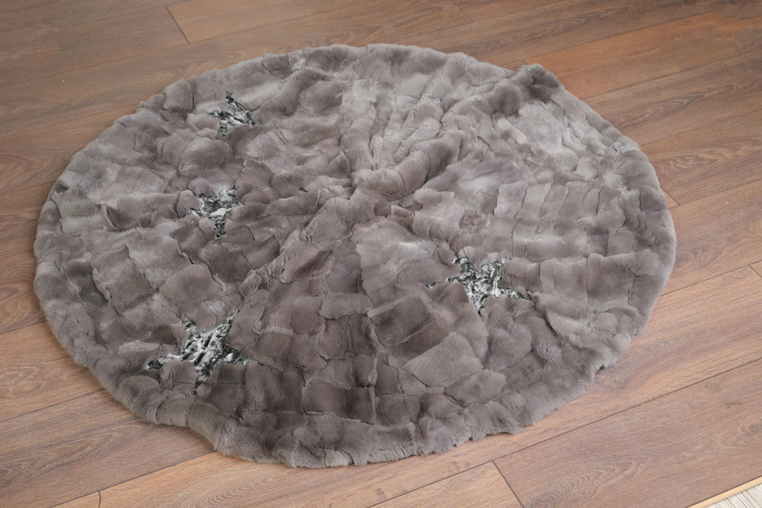 Gray  Rex  Fur Christmas Tree Skirt
