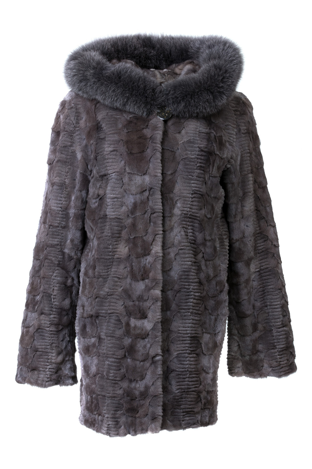 Sapphire Sculpted Mink Fur Coat