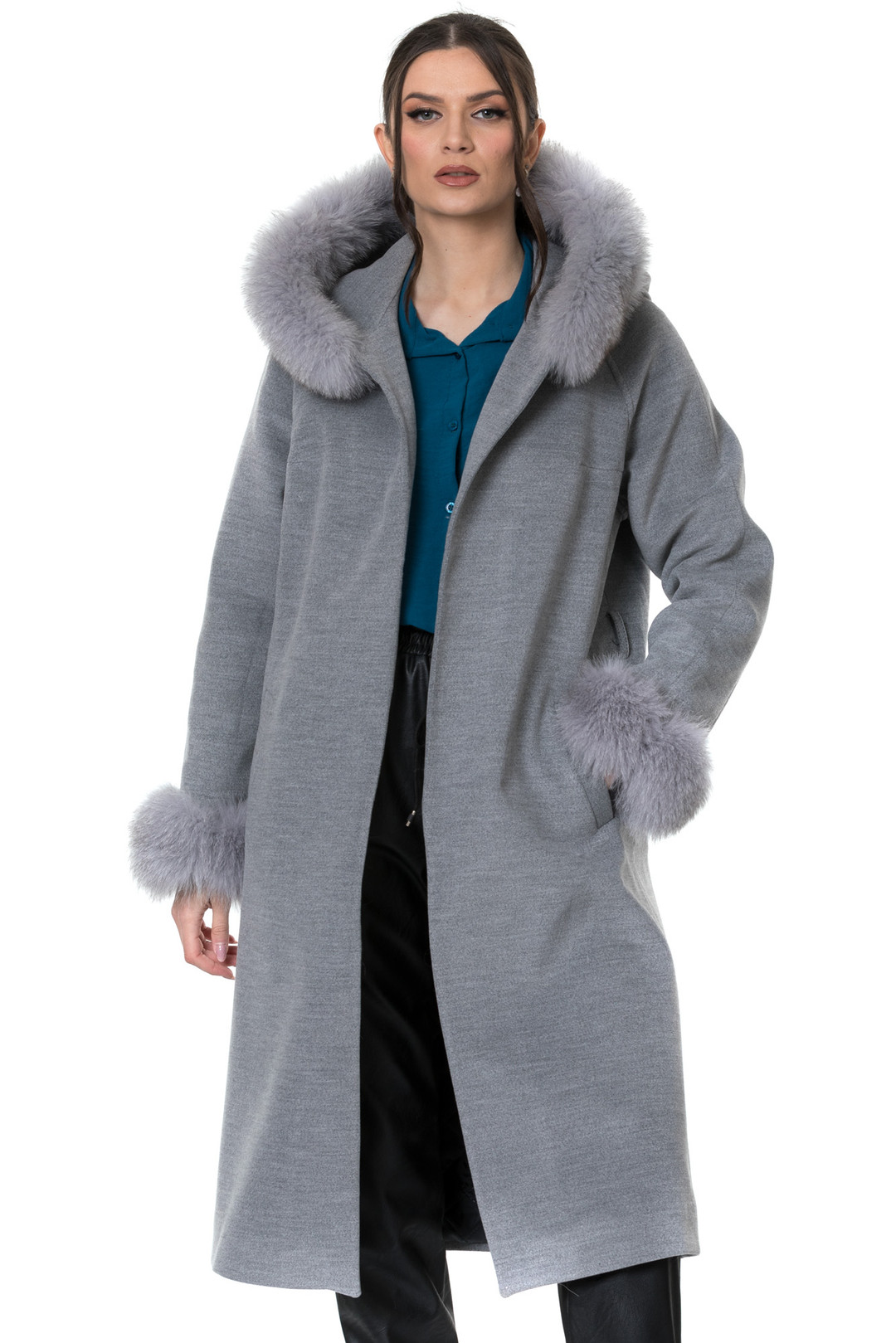 Gray Cashmere Fox Coat Livia SIZES S/M Gray Cashmere Fox Coat Livia SIZES S/M