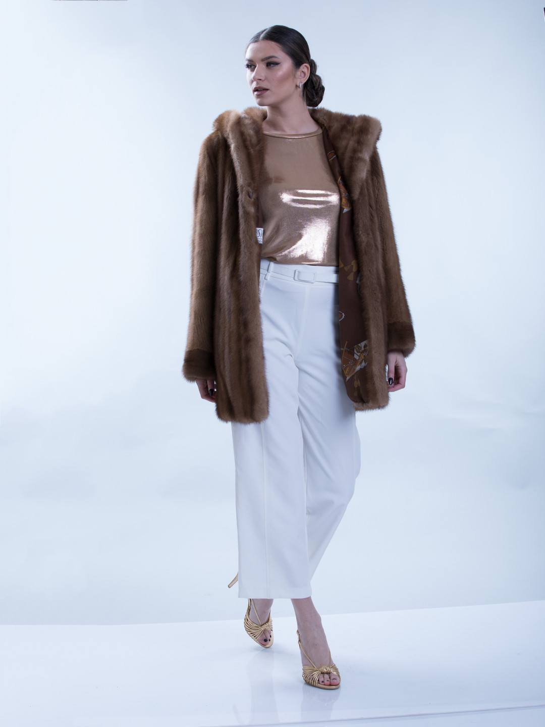 Hooded Brown Mink Coat Nia Hooded Brown Mink Coat Nia