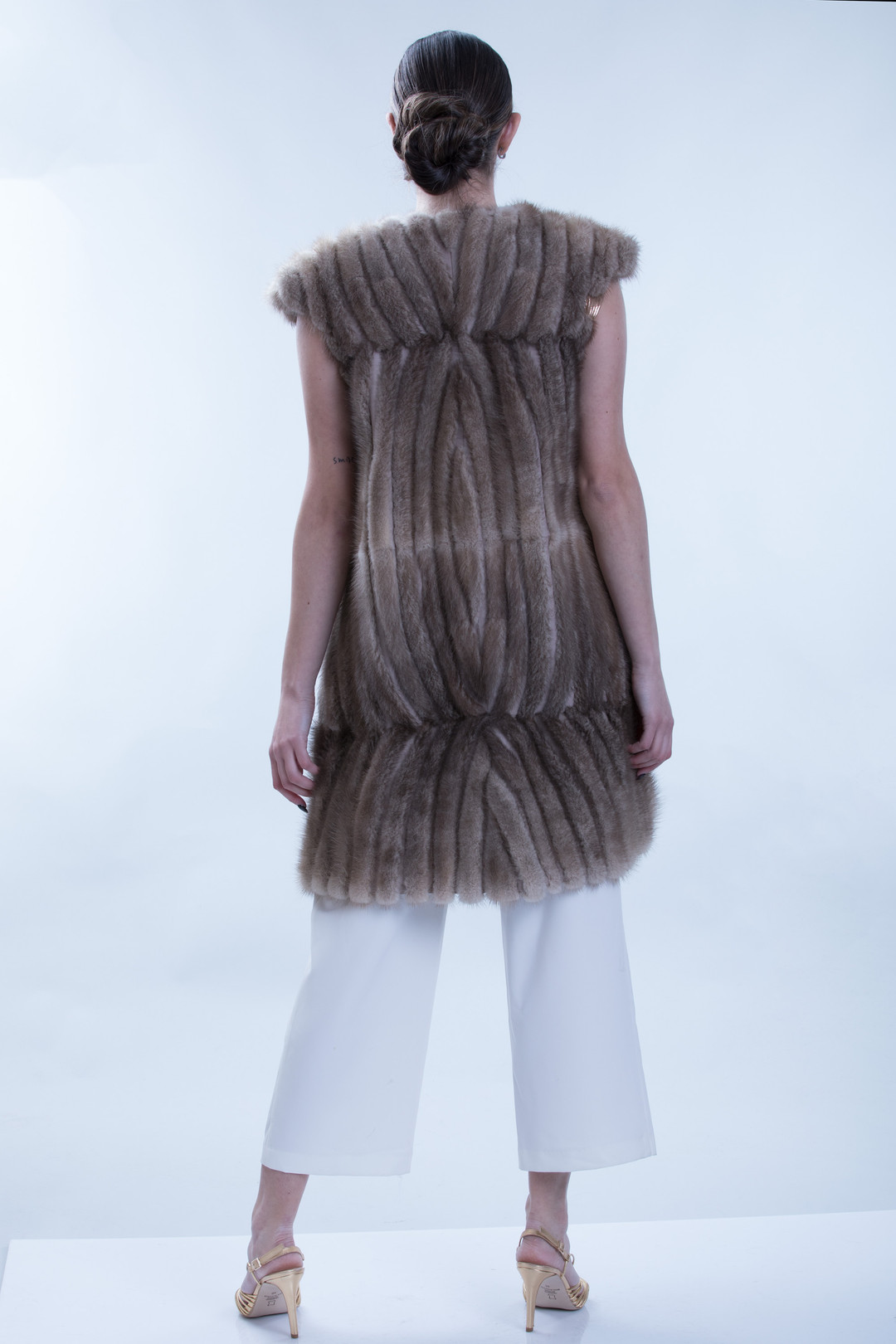 Long Brown Mink Vest Zahara