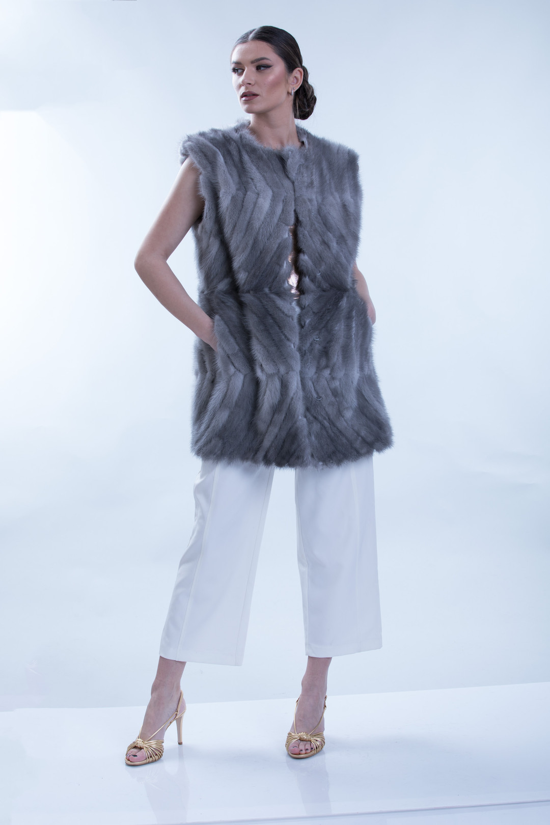Sapphire Long Mink Fur Vest