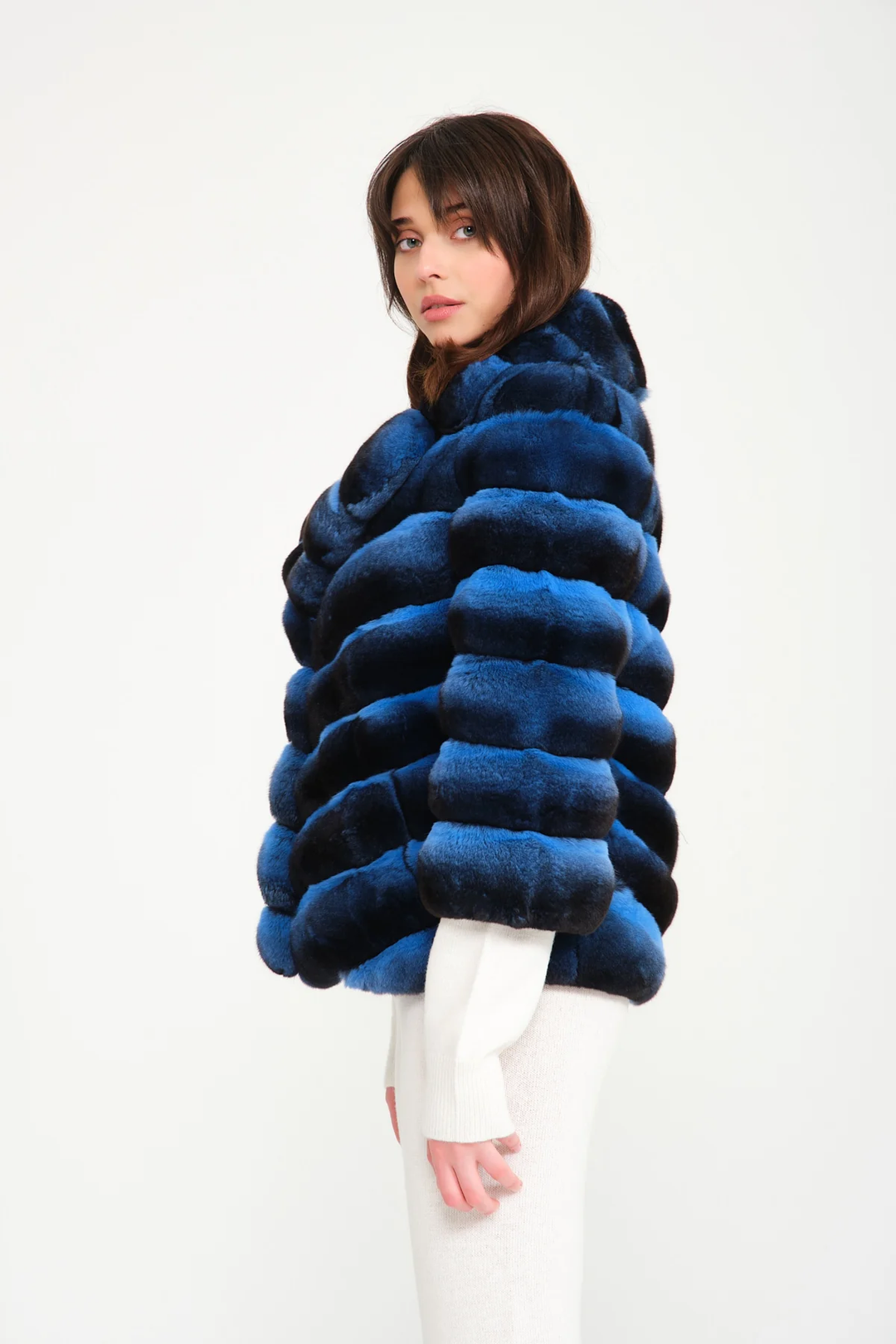 Blue Chinchilla Jacket Alina