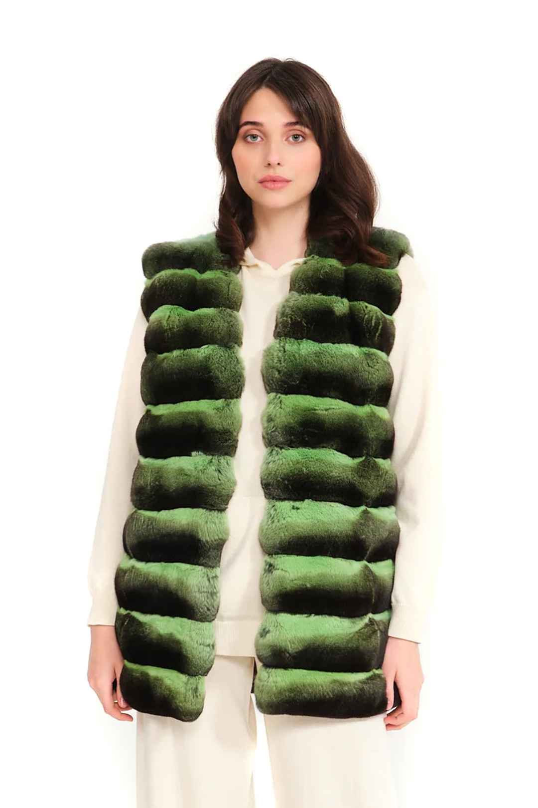 Green Chinchilla Vest