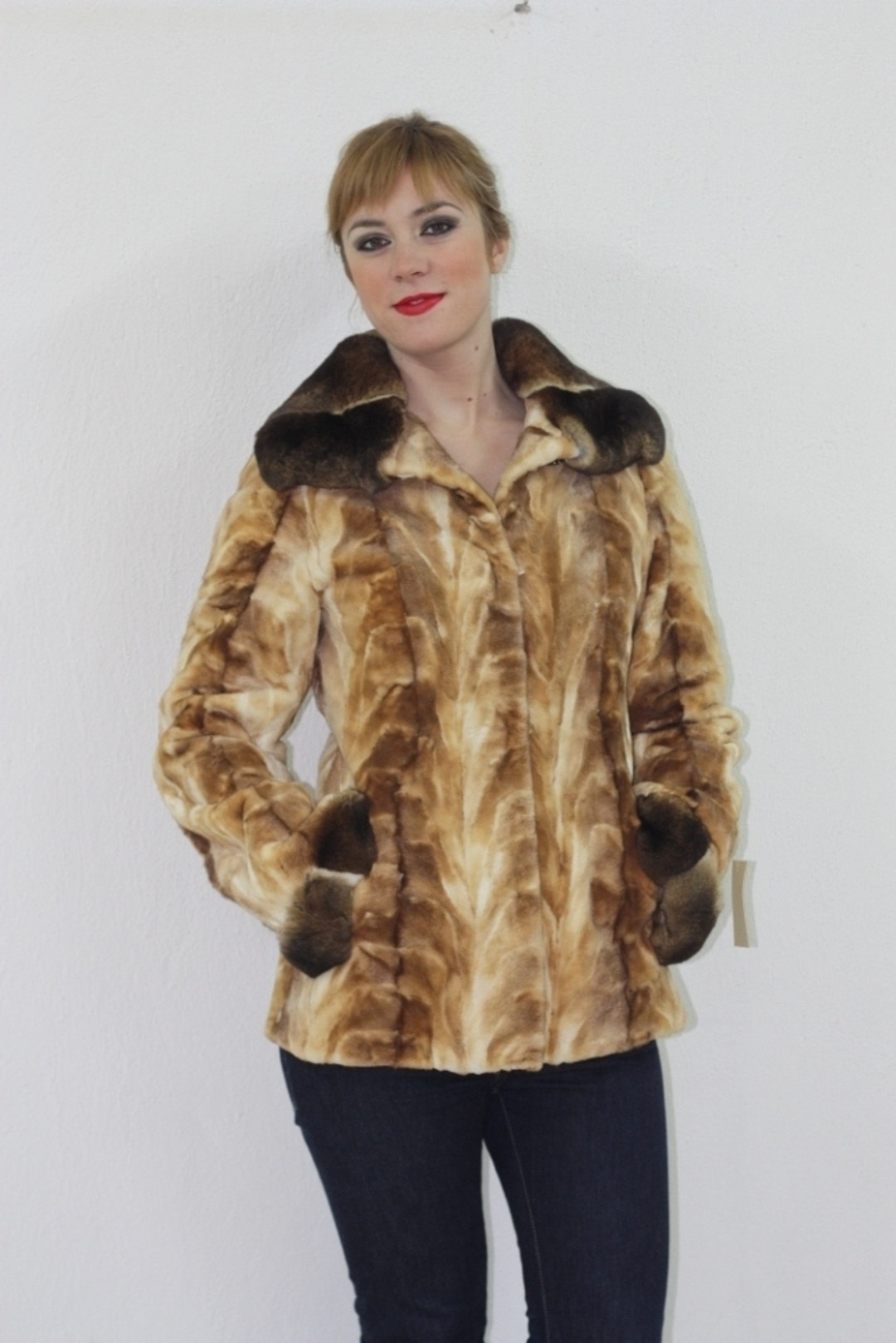 Mink Fur Jacket Chinchilla Collar & Cuffs