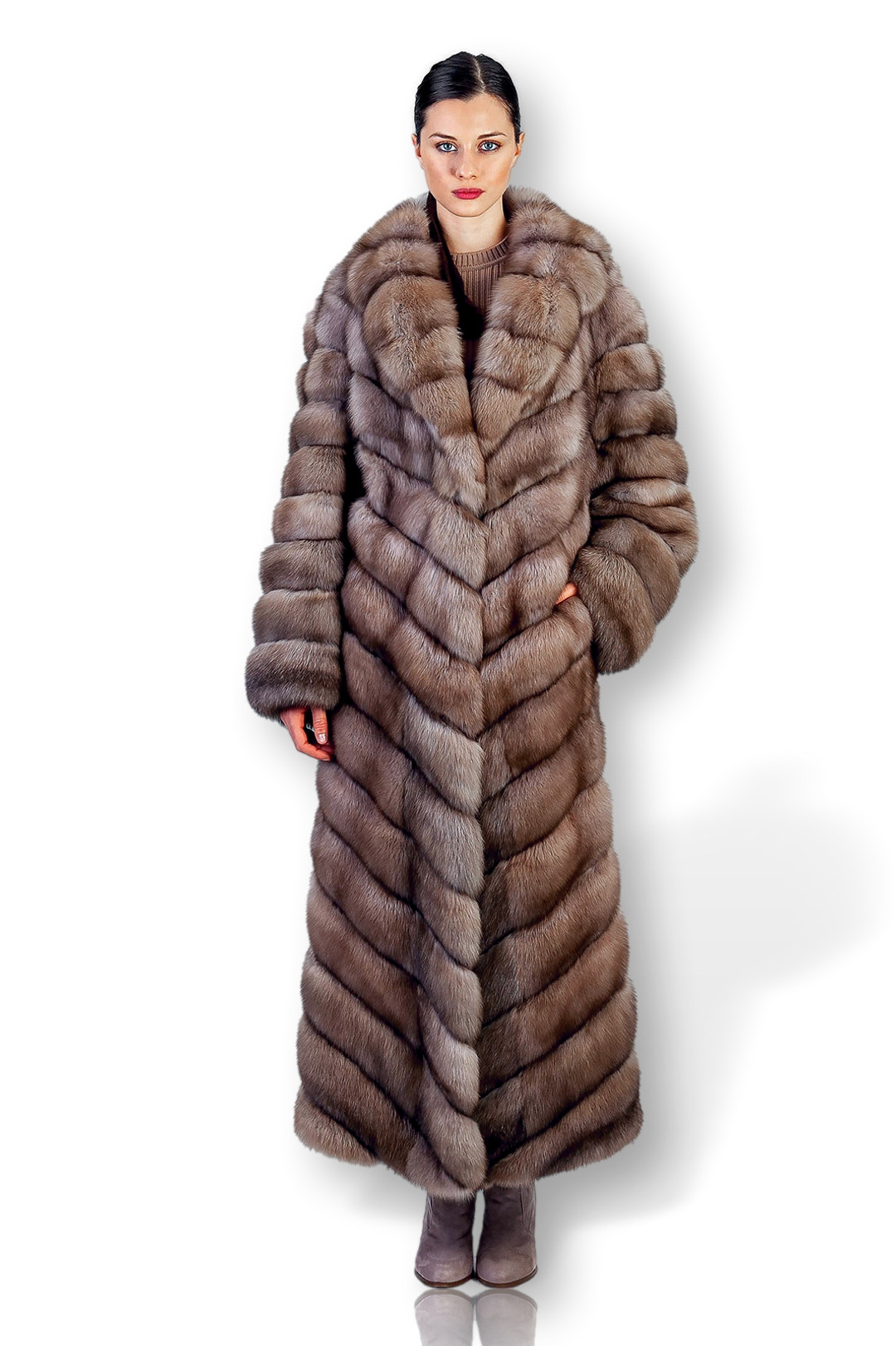 Long Sable Fur Coat Seija
