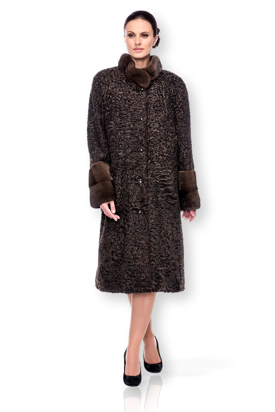 Brown Persian Mink Coat 3 Quarter Length  Front Brown Persian Mink Coat 3 Quarter Length  Front