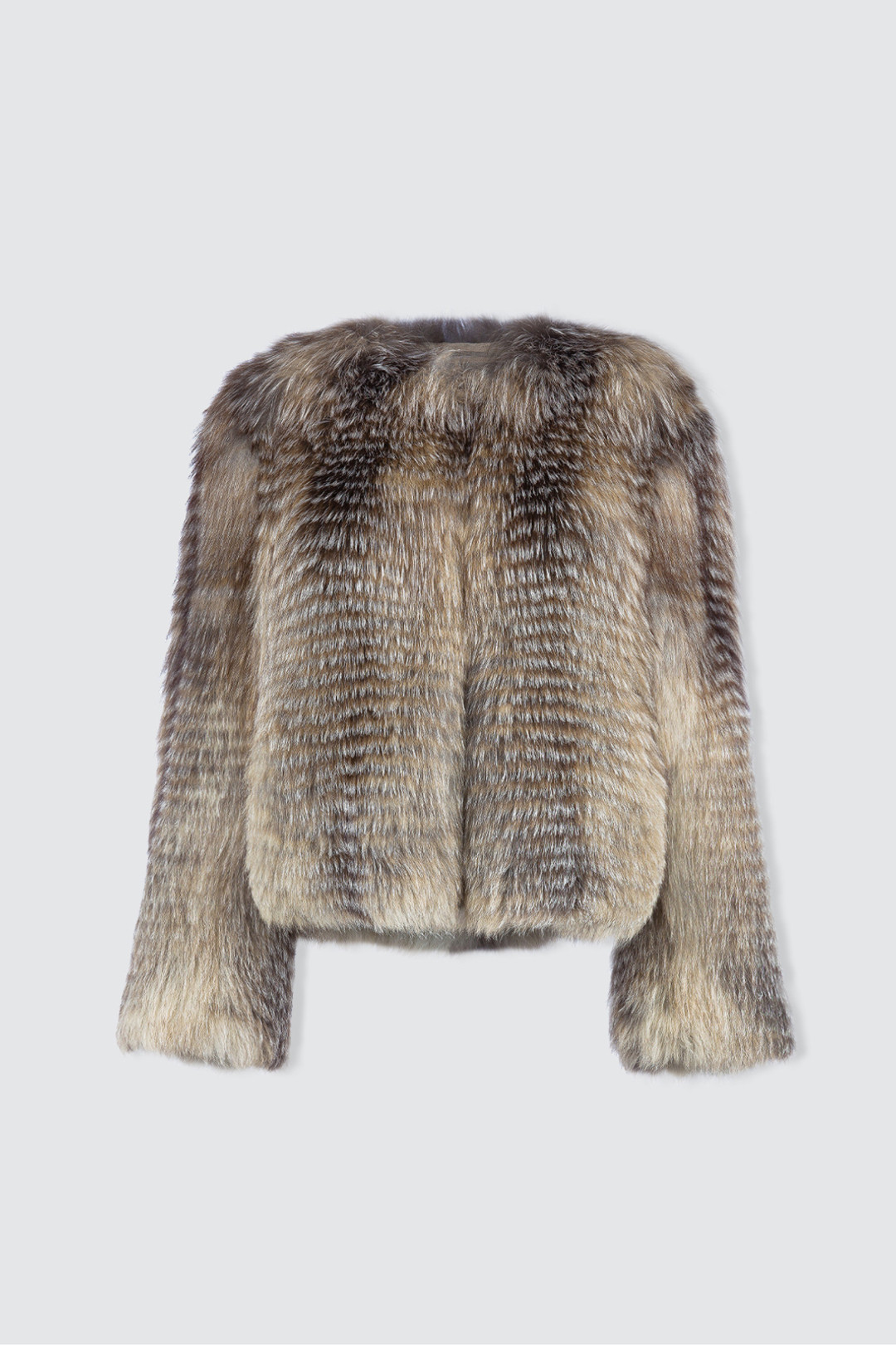 Crystal Fox Jacket Feathered Short  ghost mannequin Crystal Fox Jacket Feathered Short  ghost mannequin