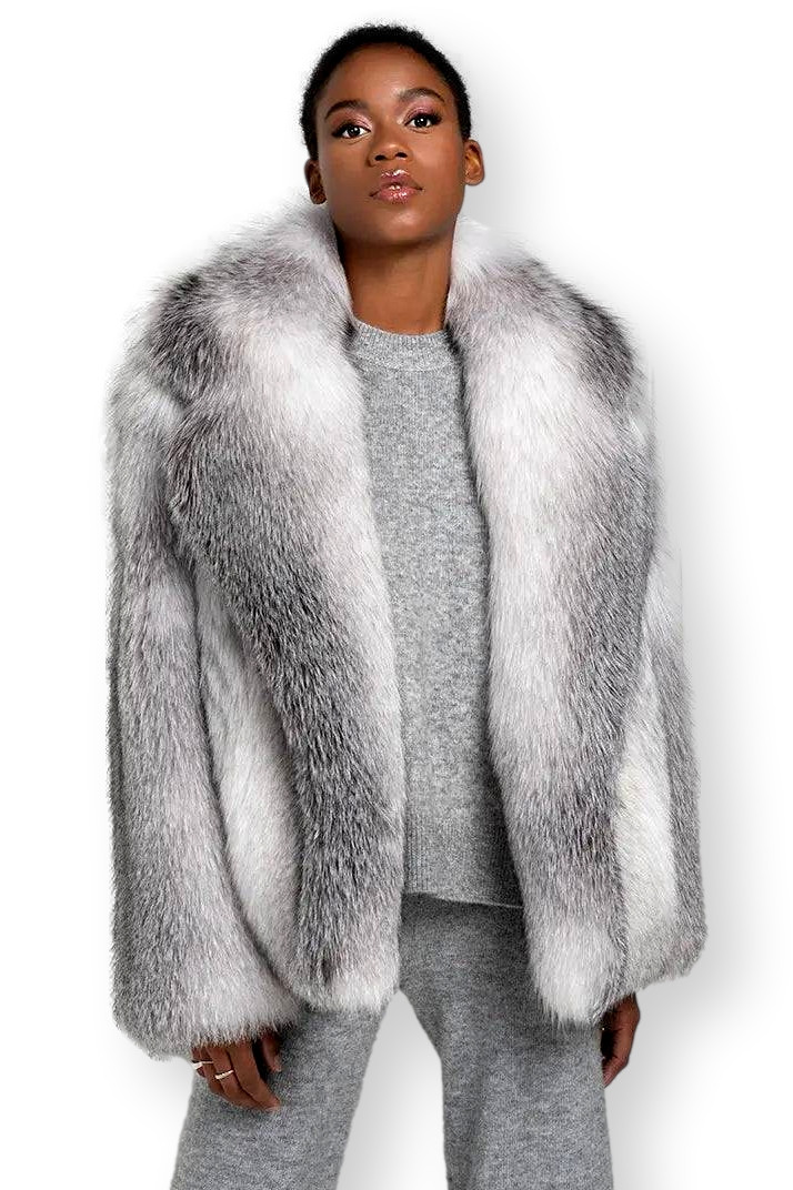 Arctic Marble Fox Coat Shawl Collar | SKANDINAVIK FUR