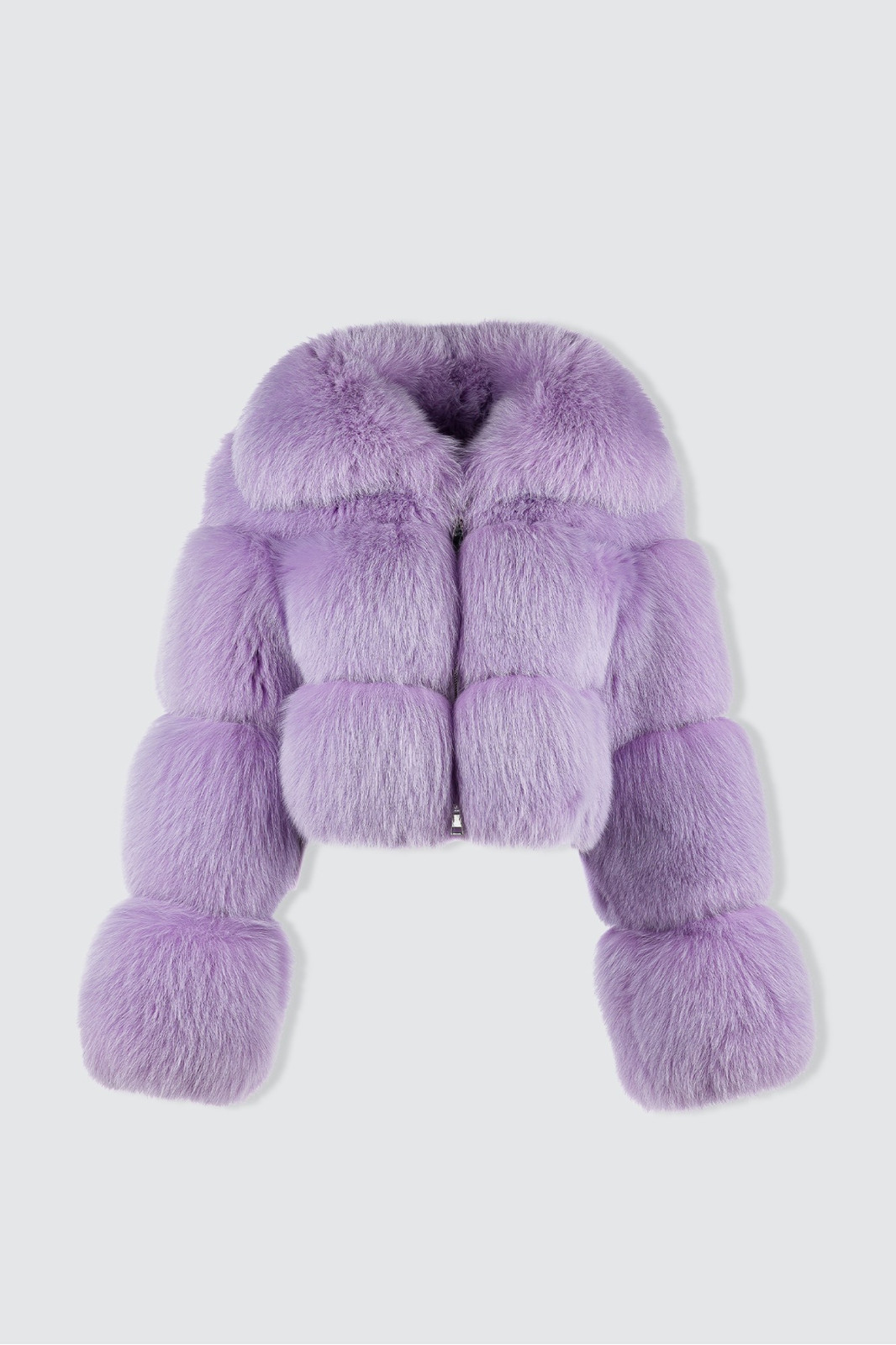 Lila Fox Fur Bomber Over Shoulder Collar | SKANDINAVIK FUR