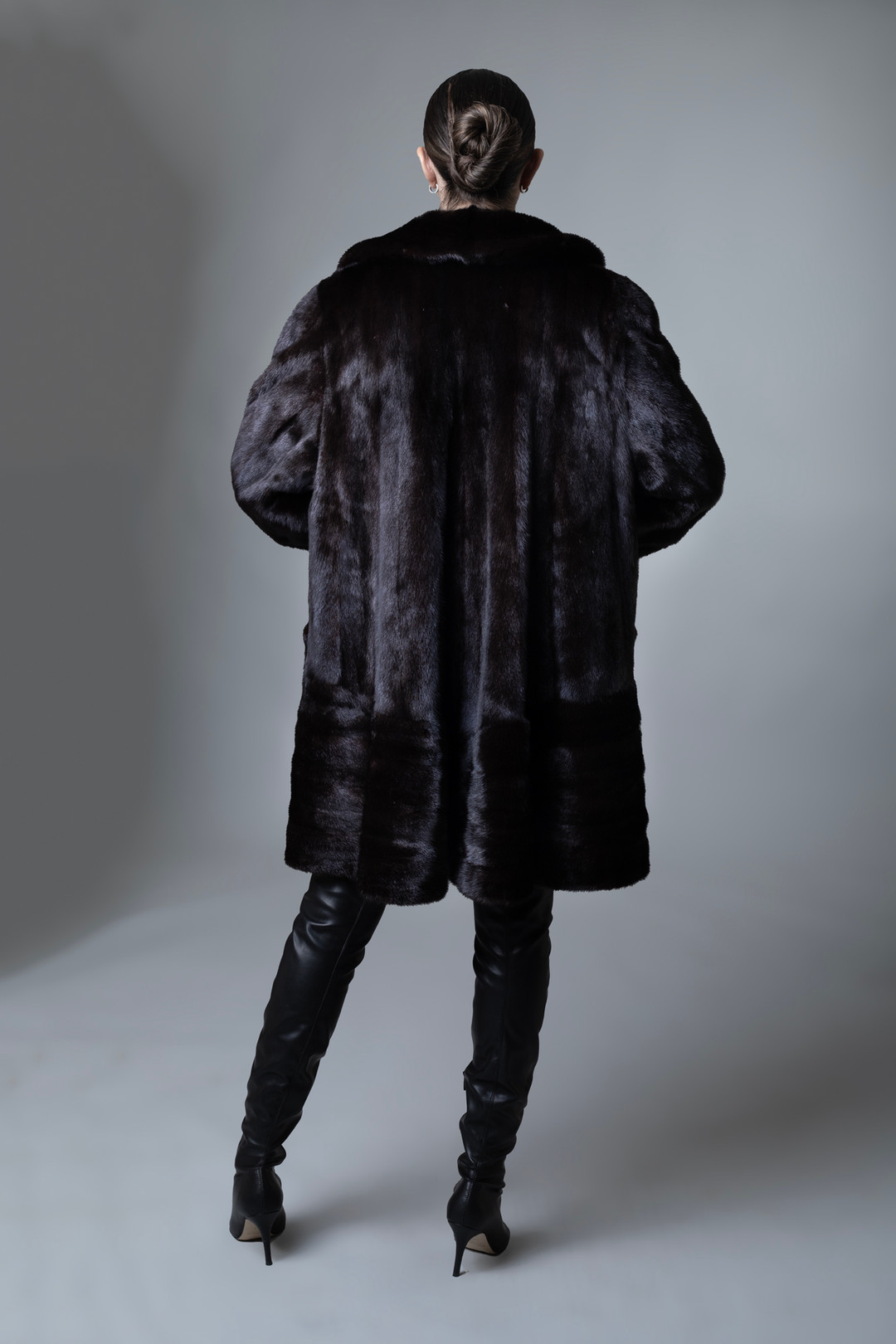 Dark Brown Mink Fur Stroller