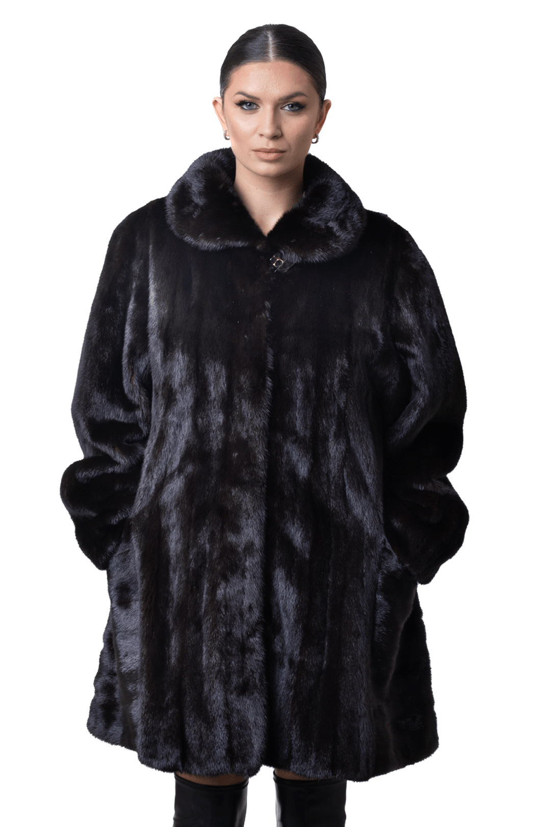 Dark Brown Mink Fur Stroller