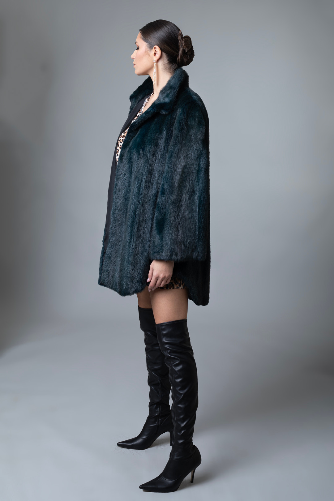 Petrol Green Mink Fur Coat   Sizes xs/s/m/l