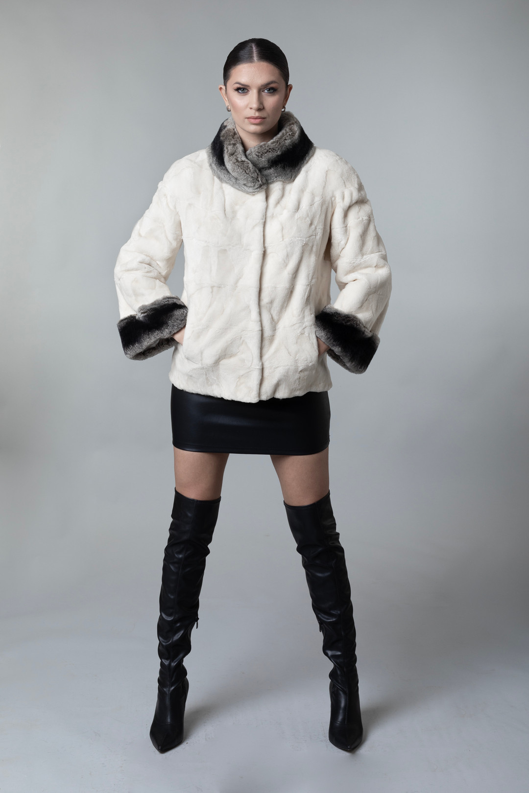 White Mink Jacket  Behira Sizes XS/S/M