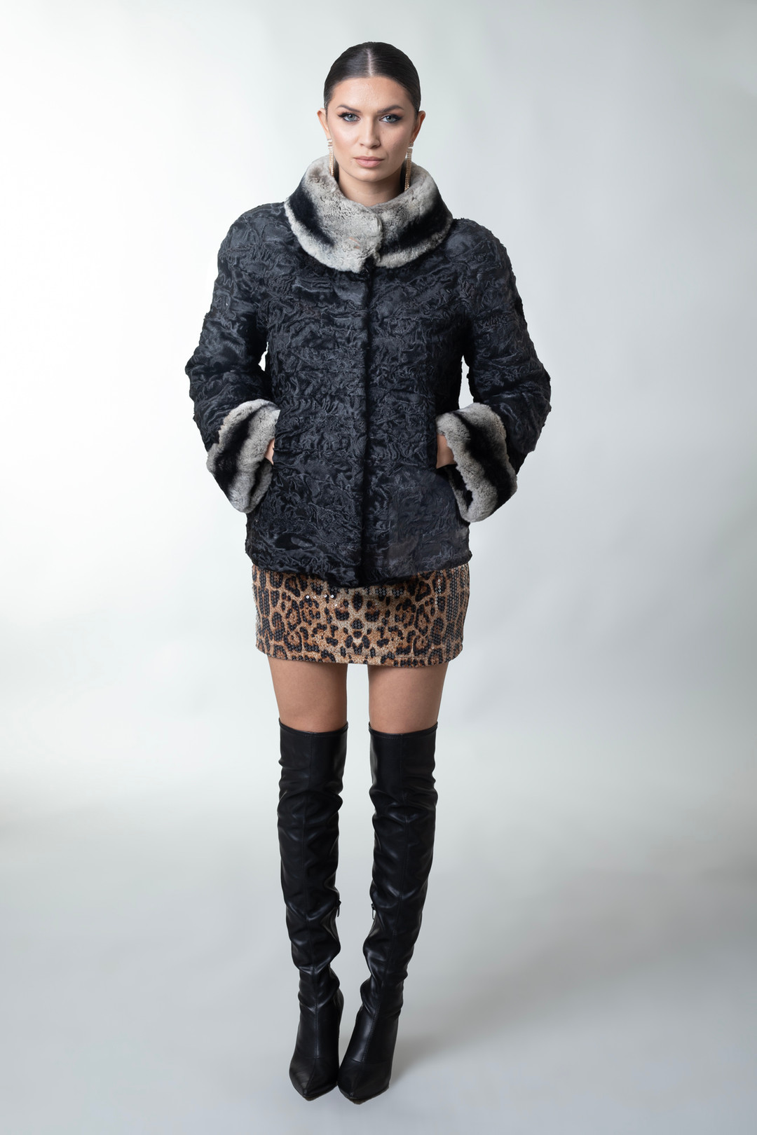 Astrakhan Coat With Rex Collar & Cuffs Astrakhan Coat With Rex Collar & Cuffs