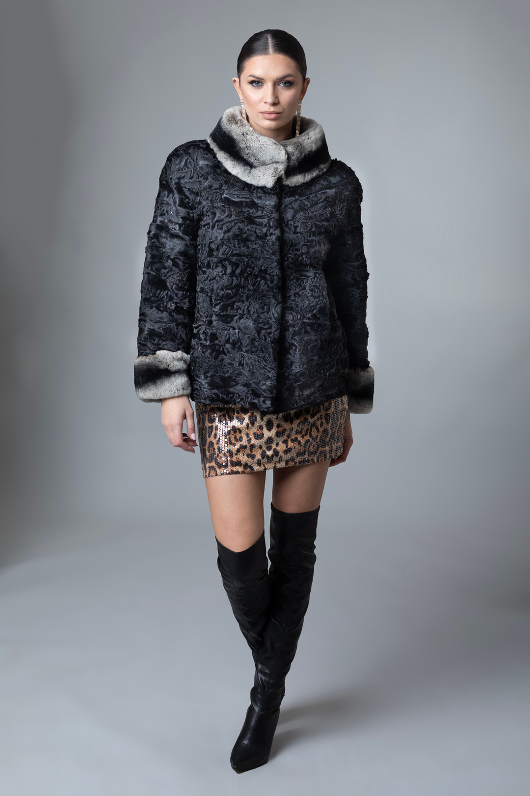 Astrakhan Coat With Rex Collar & Cuffs Astrakhan Coat With Rex Collar & Cuffs